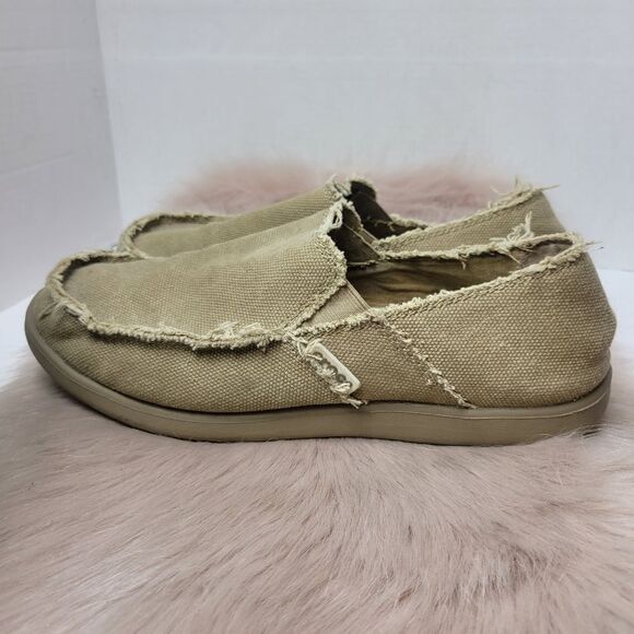 Crocs Santa Cruz Canvas Loafers Men’s Beige Slip On Shoes Size 8 main image 9